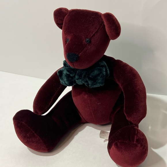 Russ Royal Winterfest Dark Red Velvet Bear Razzles Plush Stuffed Animal VTG - Picture 2 of 11